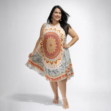 Inicio 9 Vestido hindu Mandala Negro sin mangas