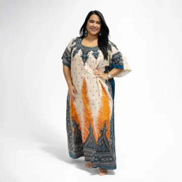 Inicio 3 Vestido Kaftan Azul