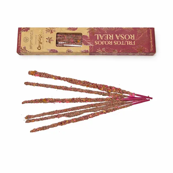 Sahumerios Orgánicos Frutos Rojos y Rosa de Aromanza