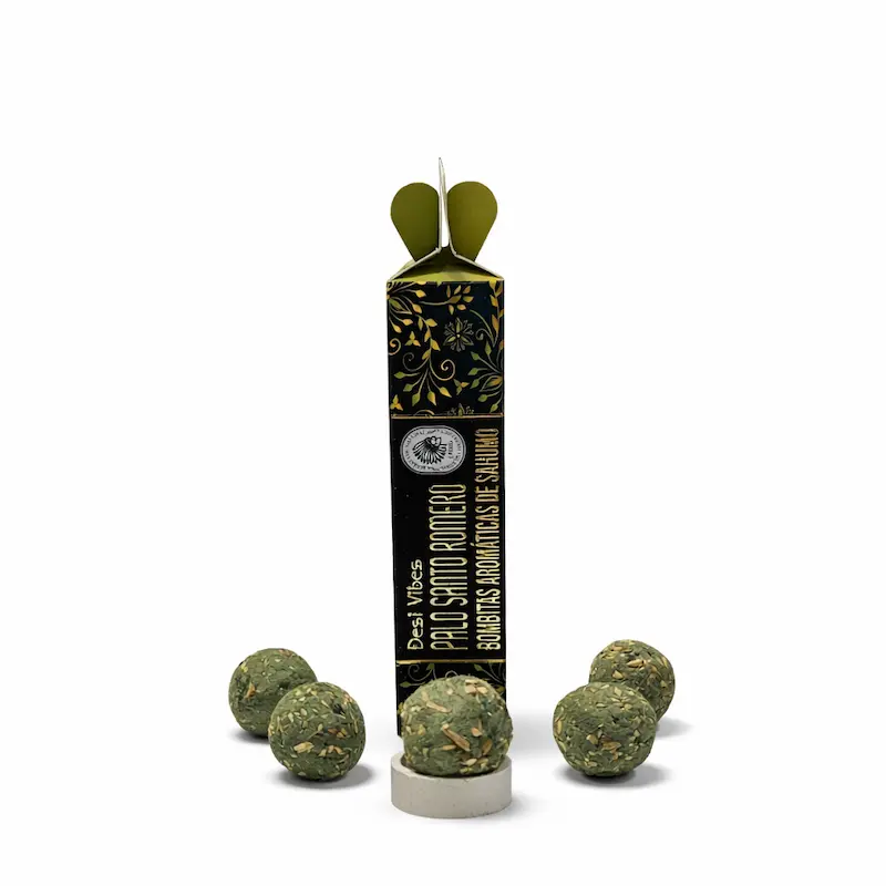 Bombitas de defumación Palo Santo Romero marca Desi Vibes