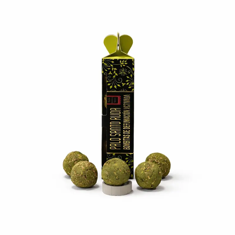 Bombitas de defumación Palo Santo Ruda marca Desi Vibes