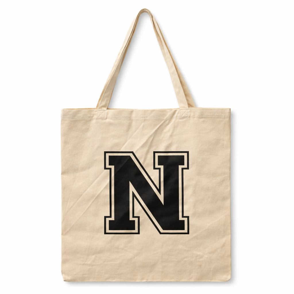 Bolso Tote de Tela Diseño Letra N