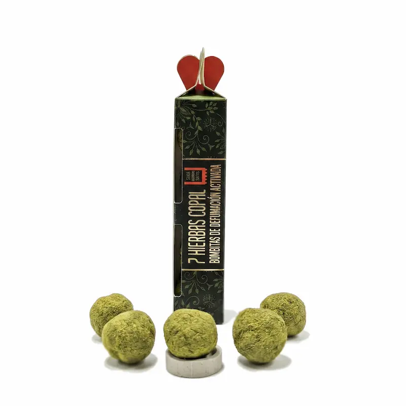 Bombitas de defumación 7 Hierbas Copal marca Desi Vibes