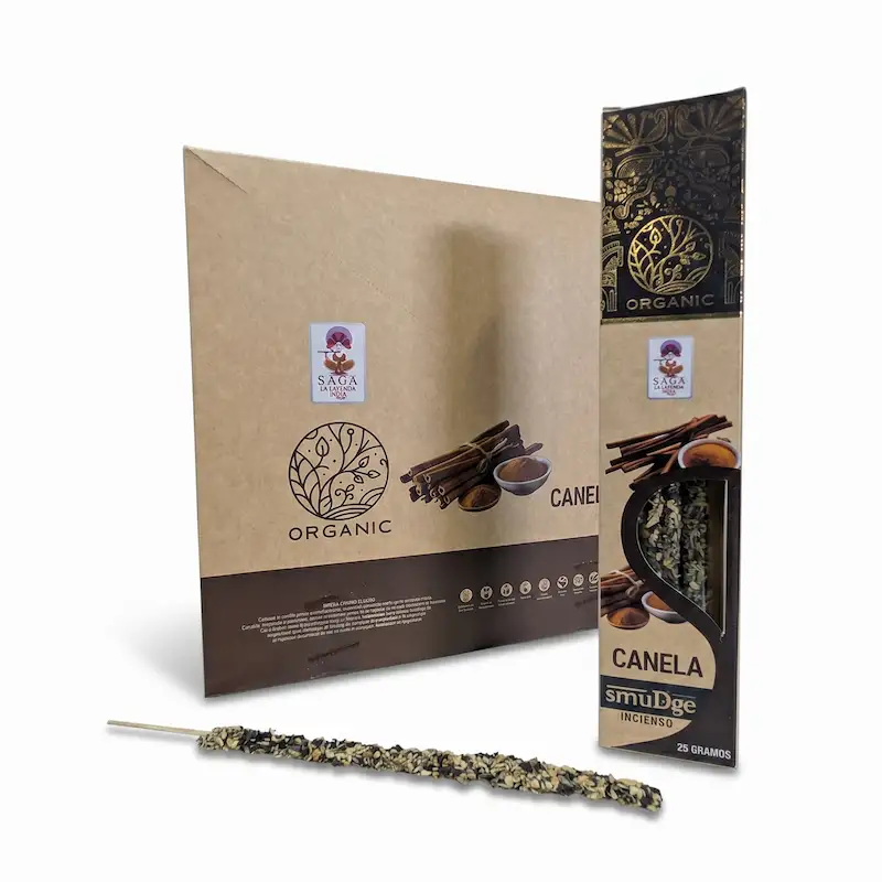 Incienso Orgánico de Canela 12 Cajitas 25g SAGA