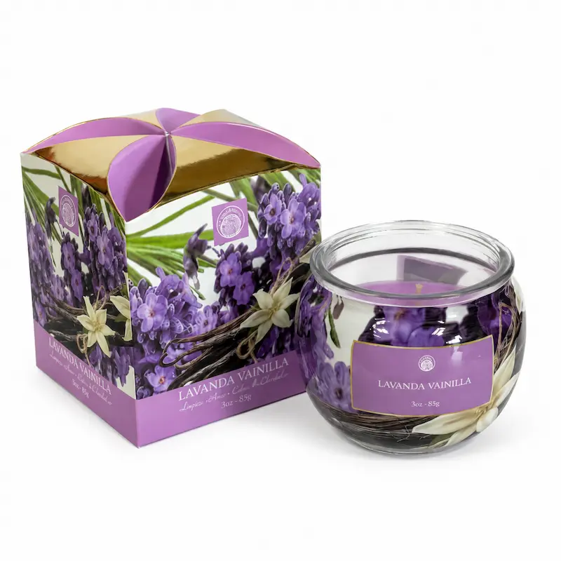Vela Aromática Lavanda y Vainilla Desi Vibes 85g Aroma Relajante y Dulce