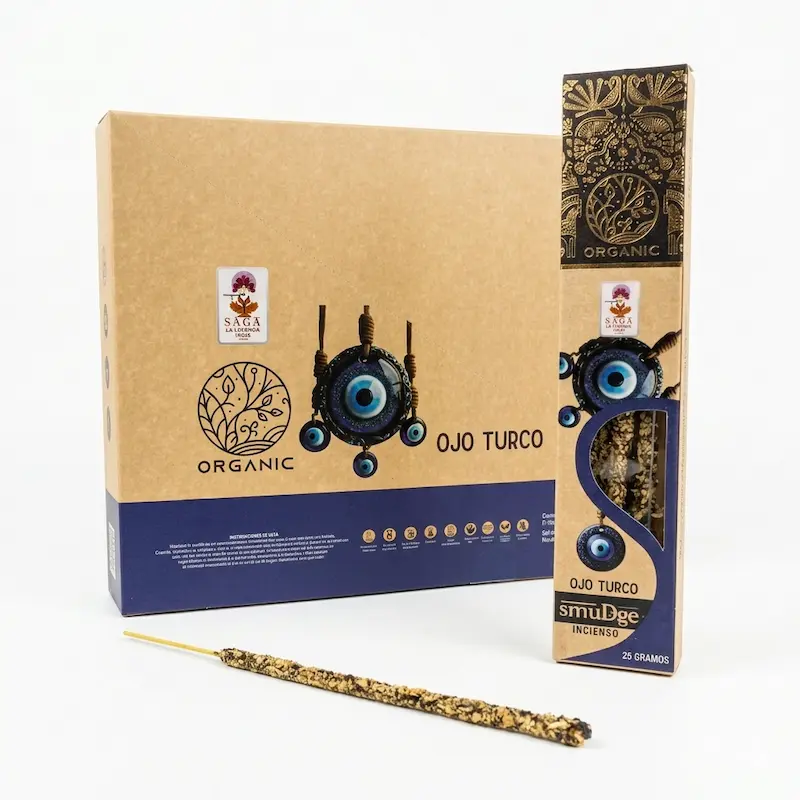 Incienso Orgánico de Ojo Turco 12 Cajitas 25g SAGA Organic