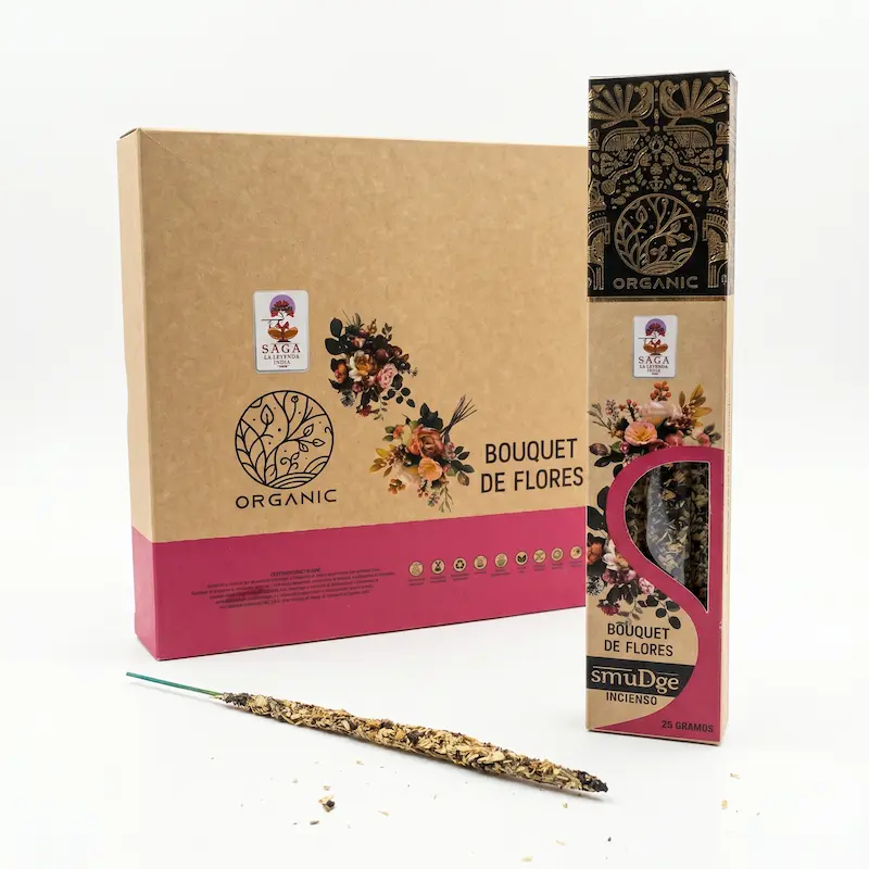 Incienso Orgánico de Bouquet de Flores 12 Cajitas 25g SAGA