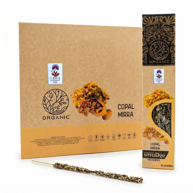 Incienso Orgánico de Copal Mirra 12 Cajitas 25g SAGA 1 Incienso Orgánico de Copal y Mirra 12 Cajitas 25g SAGA