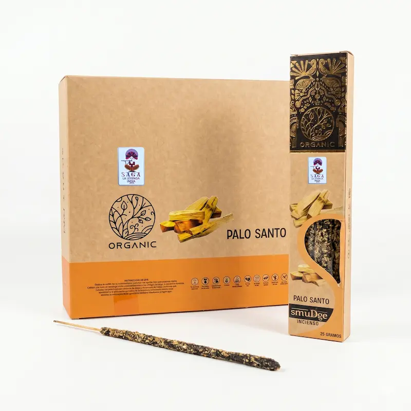 Incienso Orgánico de Palo Santo 12 Cajitas 25g SAGA