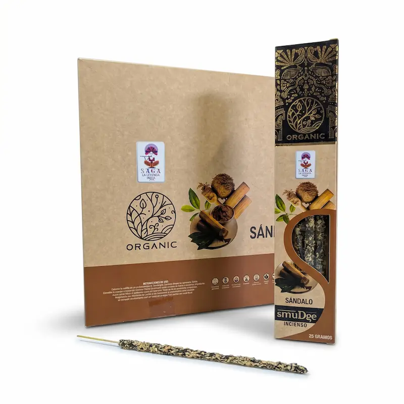 Incienso Organico de Sándalo 12 cajitas 25g SAGA