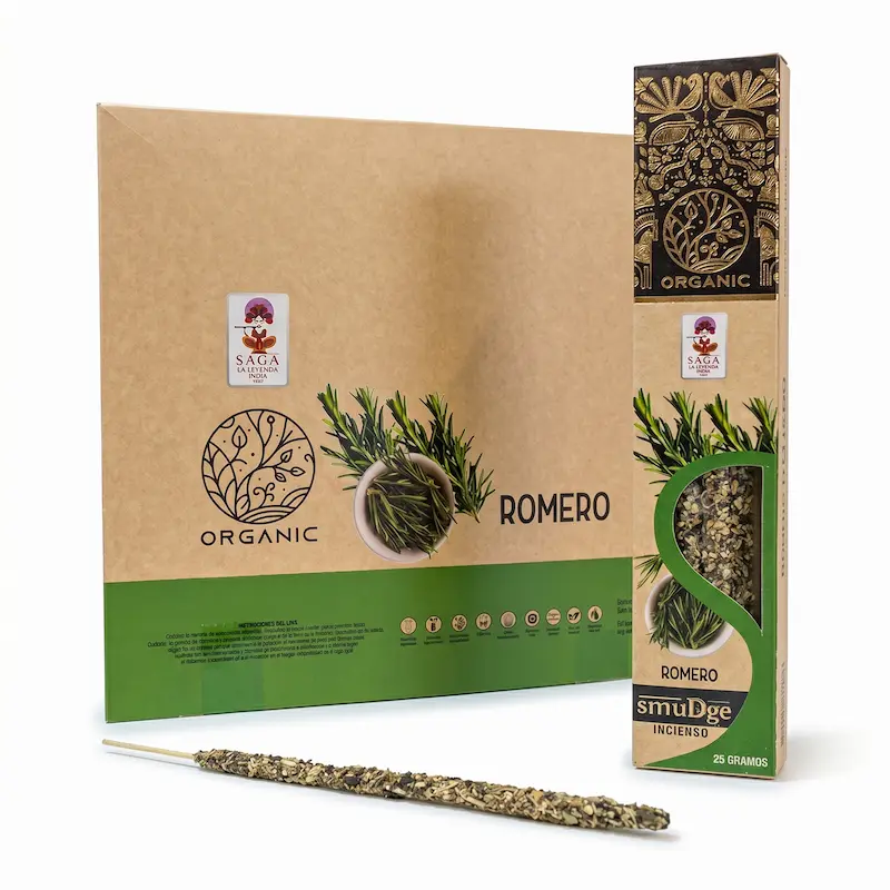 Incienso Orgánico de Romero 12 Cajitas 25g SAGA Organic