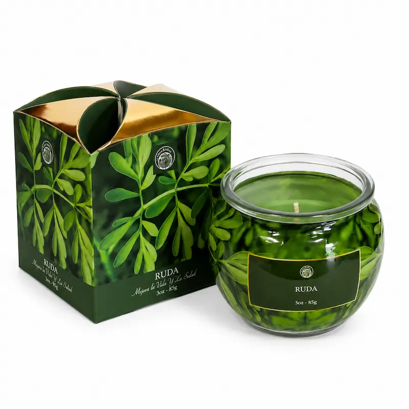 Vela Aromática Ruda Desi Vibes 85g Aroma Herbal y Renovador