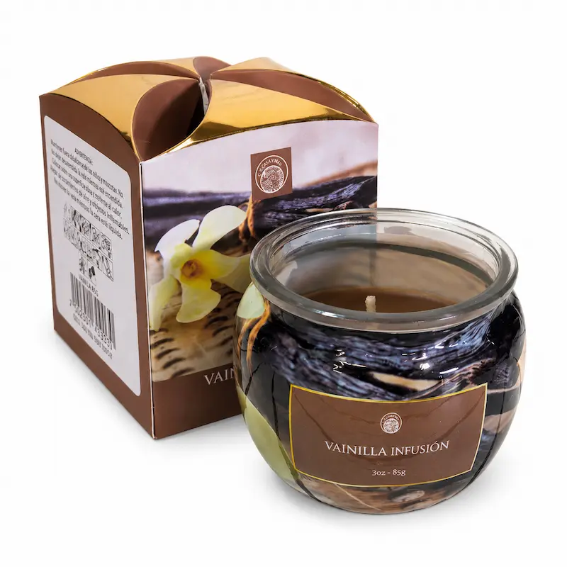Vela Aromática Vainilla Infusión Desi Vibes 85g Aroma Dulce y Reconfortante
