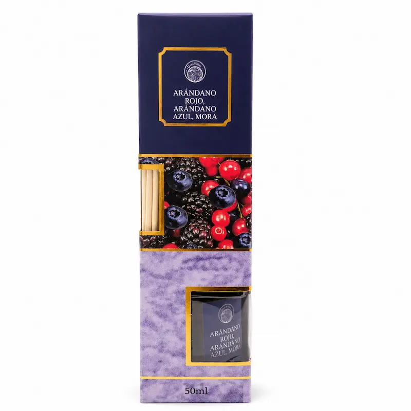 Difusor de Varillas Arándano Rojo, Azul y Mora 50ml Desi Vibes