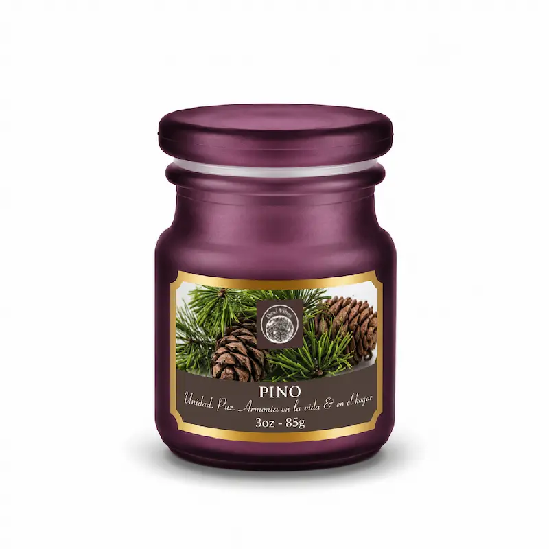 Vela Aromática Pino 85g en Frasco de Vidrio | Desi Vibes