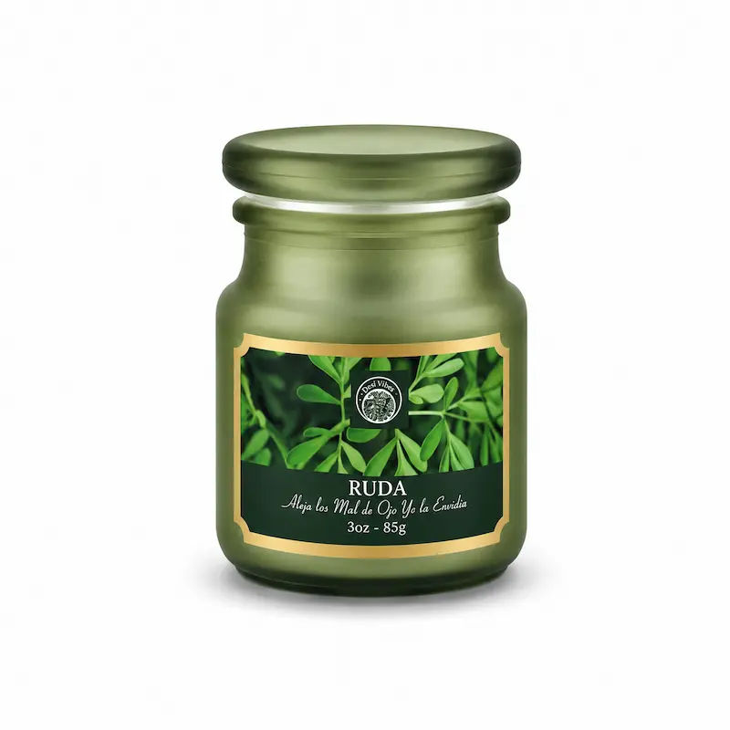 Vela Aromática Ruda 85g en Frasco de Vidrio | Desi Vibes
