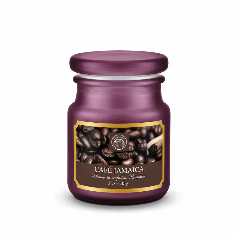 Vela Aromática Café Jamaica 85g en Frasco de Vidrio Desi Vibes