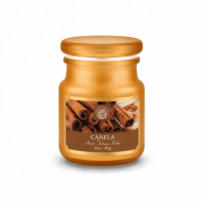 Vela Aromática Canela 85g en Frasco de Vidrio Desi Vibes