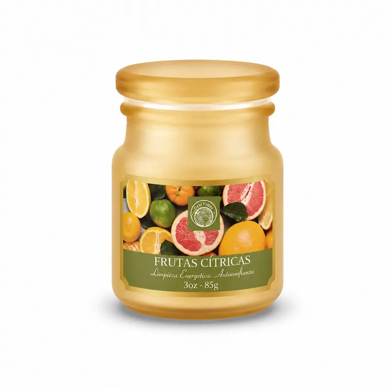 Vela Aromática Frutas Cítricas 85g en Frasco de Vidrio Desi Vibes