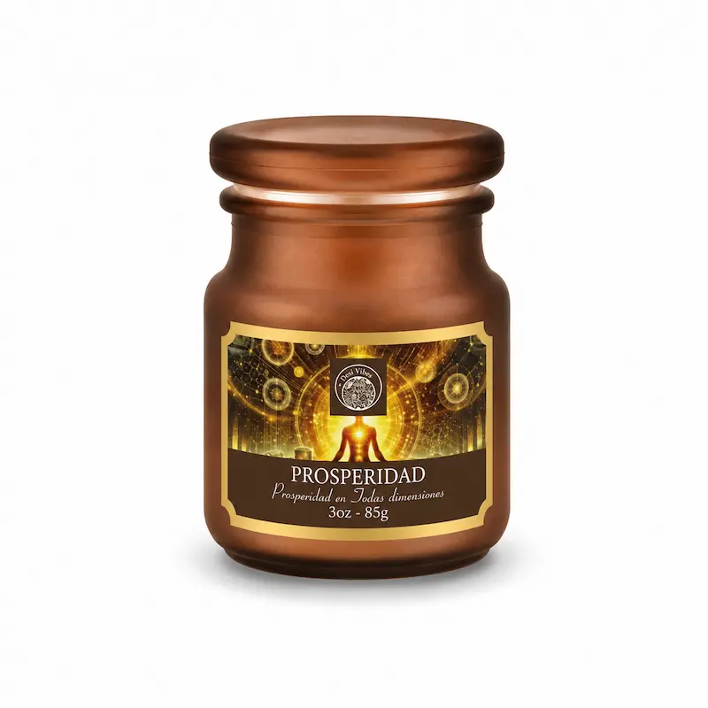 Vela Aromática Prosperidad 85g en Frasco de Vidrio Desi Vibes