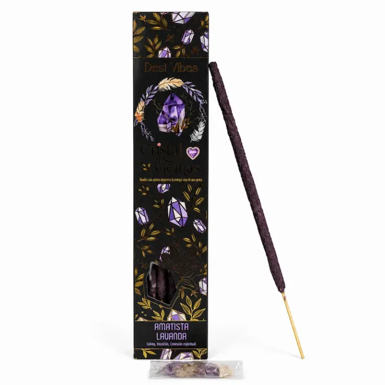 Incienso Lavanda con Amatista - Gemas Desi Vibes 4 Incienso Lavanda con Amatista - Gemas Desi Vibes