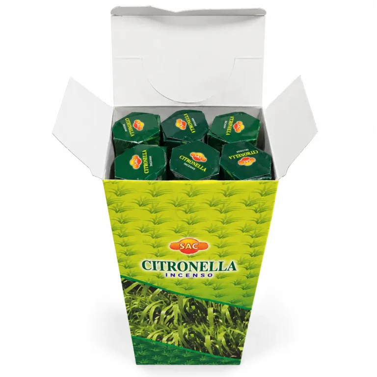 Incienso citronela SAC hexgonal caja abierta de 6 cajitas