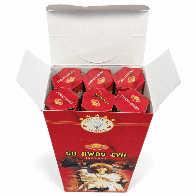 Incienso Espanta Diablo SAC caja abierta de 6 cajitas