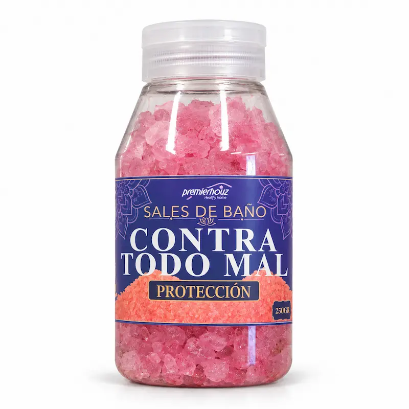 Imagen de frasco plastico de las Sales de Baño Contra Todo Mal 250g para la Protección